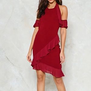 Nasty Gal Ruffle Halter Dress